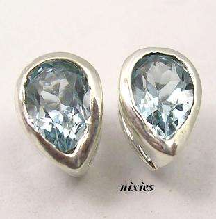 GENUINE BLUE TOPAZ STUD EARRINGS