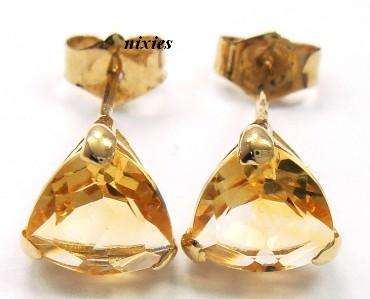 GORGEOUS 1.80Ctw NATURAL CITRINE STUDS - 10K SOLID GOLD