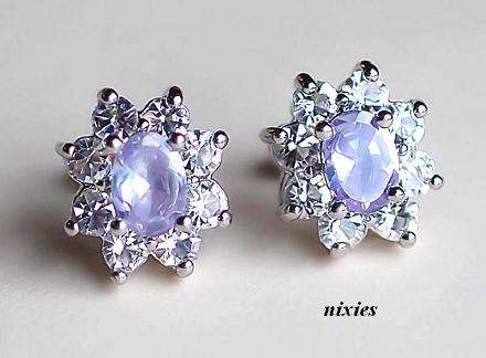 AWESOME TANZANITE & WHITE SAPPHIRE EARRINGS