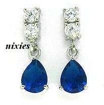 LOVELY WHITE GOLD SAPPHIRE EARRINGS