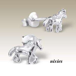 CHARMING HORSE EAR STUDS IN 925 STERLING SILVER