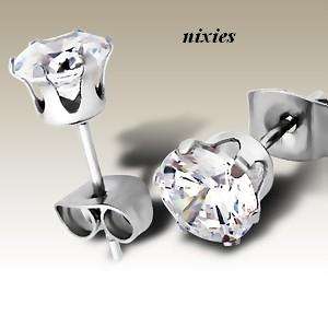 STYLISH GENTS STAINLESS STEEL EAR STUDS - 4mm