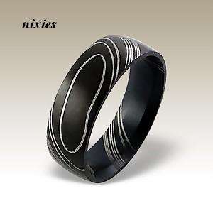 STYLISH GENTS BLACK STAINLESS STEEL RING  - SIZE 10(U)