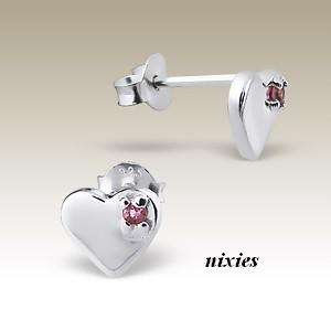 GORGEOUS 925 STERLING SILVER HEARTS WITH PINK TOURMALINE