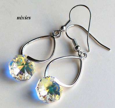 STUNNING AB SWAROVSKI DROP EARRINGS