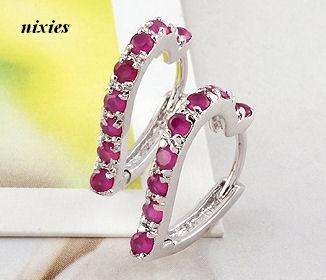LOVELY WHITE GOLD RUBY HUGGIES