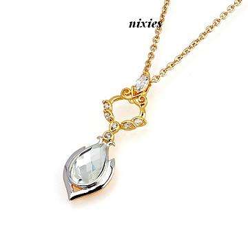 ELEGANT TWO TONE CZ DIAMANTE NECKLACE