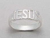 ELEGANT SOLID SILVER GENTS "JESUS" RING - SIZE 10(U)