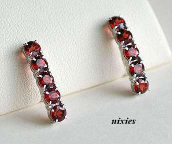 TOP NATURAL GARNETS IN SOLID 925 STERLING SILVER HUGGIES