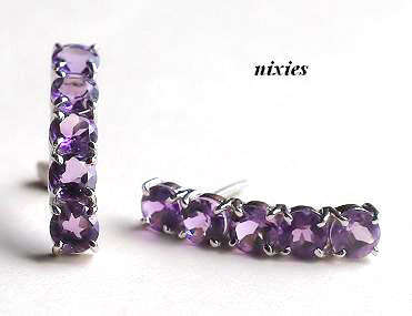 TOP NATURAL AMETHYSTS IN SOLID 925 STERLING SILVER HUGGIES