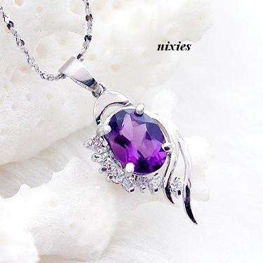 SOLID 925 STERLING SILVER PENDANT WITH 100% NATURAL AMETHYST