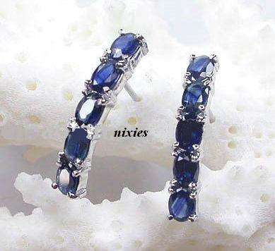 TOP NATURAL SAPPHIRES IN PURE 925 STERLING SILVER HUGGIES