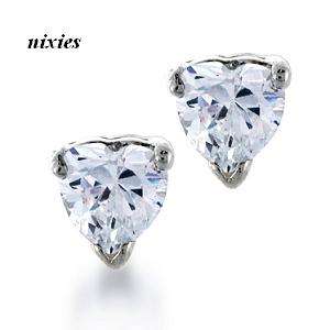 DARLING 10mm CLEAR HEART EARRING STUDS