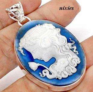 BEAUTIFUL CARVED CAMEO IN STERLING SILVER