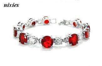 BEAUTIFUL WHITE GOLD EP RUBY BRACELET