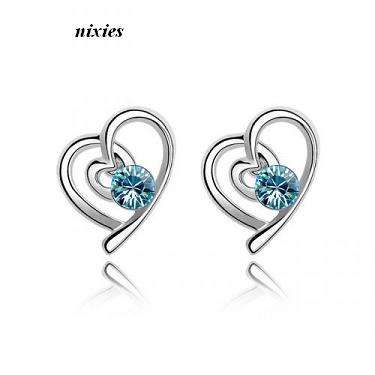 DARLING BLUE TOPAZ SWAROVSKI EARRING STUDS