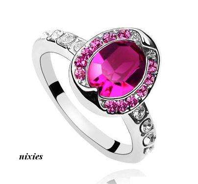 STRIKING RUBY SWAROVSKI RING - SIZE 7(O)