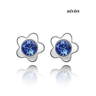 GORGEOUS DAINTY TANZANITE SWAROVSKI EARRING STUDS