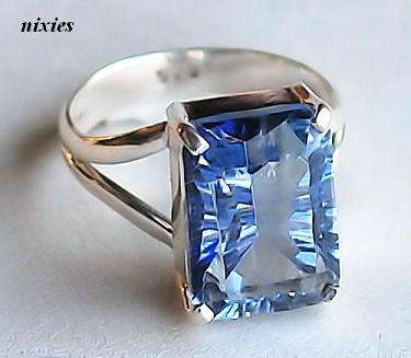 STRIKING TANZANITE MYSTIC TOPAZ 925 STERLING SILVER RING - SIZE 7(O)