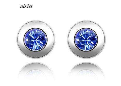 GORGEOUS DAINTY TANZANITE SWAROVSKI EARRING STUDS