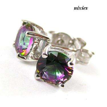 2.3CTS MYSTIC TOPAZ PURE 925 STERLING SILVER STUDS