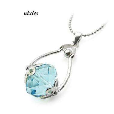 TRENDY BLUE TOPAZ SWAROVSKI PENDANT