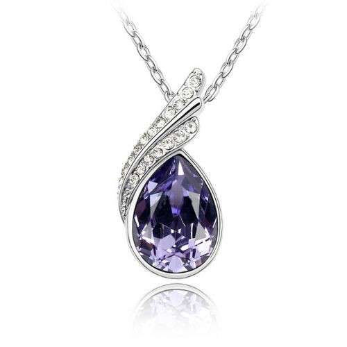 RICH PURPLE AMETHYST SWAROVSKI PENDANT on chain