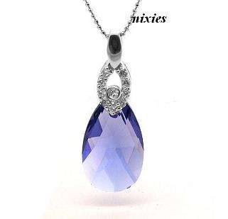 22MM 925 STERLING SILVER AMETHYST SWAROVSKI PENDANT