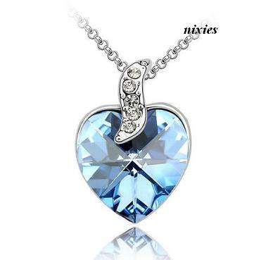 GORGEOUS TANZANITE SWAROVSKI HEART PENDANT on chain