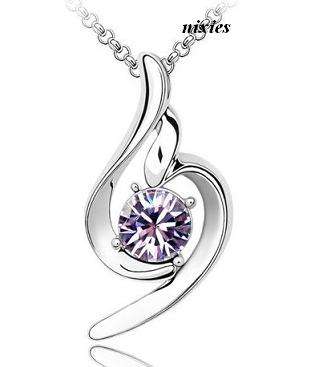DAZZLING AMETHYST SWAROVSKI  PENDANT on chain