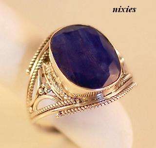 ATTRACTIVE NATURAL BLUE SAPPHIRE RING - SIZE 9(S)