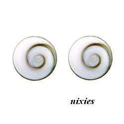 NATURAL *SHIVA SHELL* 925 STERLING SILVER STUDS