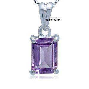 GENUINE AMETHYST SOLID 925 STERLING SILVER PENDANT