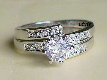 LOVELY  DIAMOND CZ WEDDING SET - SIZE 7(O)