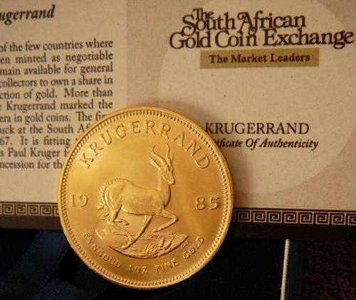 @@@ KRUGERRAND FULL 1 oz GOLD BULLION ## ONE OUNCE in blue SA Mint box plus CERTIFICATE #