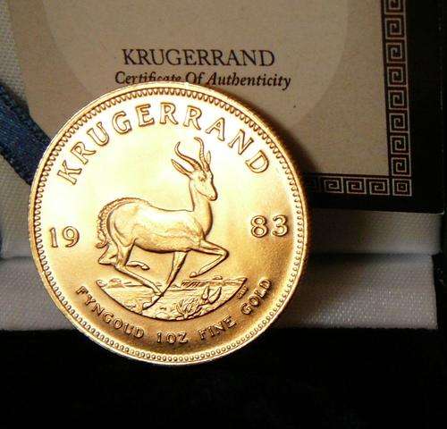 @@@ KRUGERRAND FULL 1 oz GOLD BULLION ## ONE OUNCE in blue SA Mint box plus CERTIFICATE #