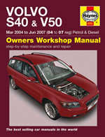 Haynes 4731 Volvo S40 & V50 (2004-2007) Owners Workshop Manual Petrol & Diesel