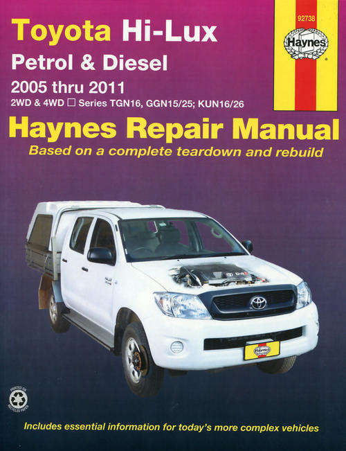 Haynes 92738 Toyota Hi-Lux Petrol / Diesel (05-11) Repair Manual