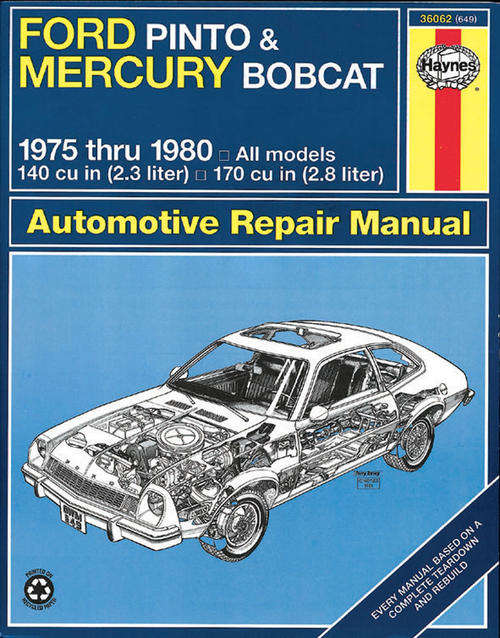 Haynes 36062 Ford Pinto and Mercury Bobcat 1975 to 1980 Repair Manual