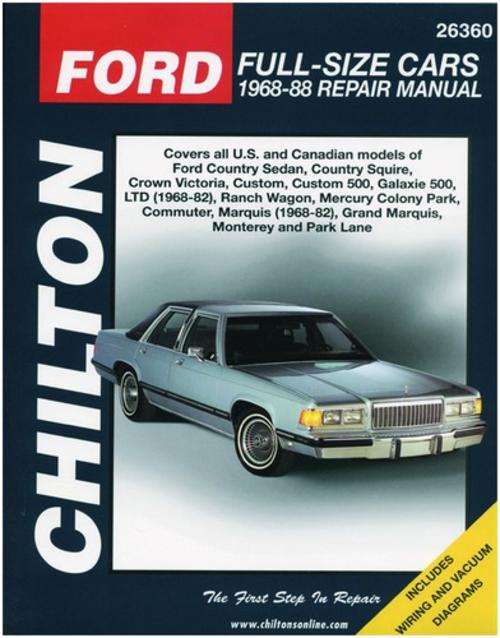 Chilton 26360 Ford Full-Size Cars 1968 to 1988 Repair Manual