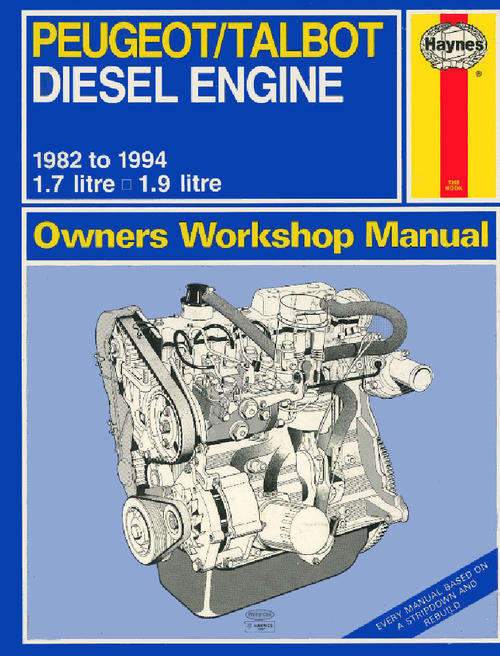Haynes 0950 Peugeot / Talbot Diesel Engines 1982 to 1994 Repair Manual