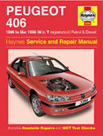 Haynes 3394 Peugeot 406 1996 to 1999 Repair Manual