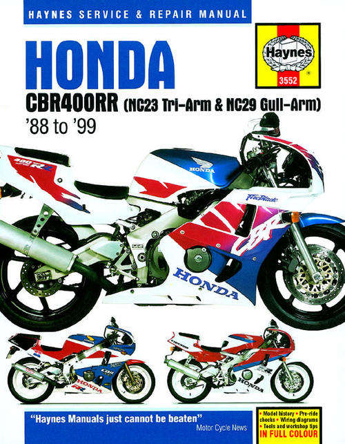 Haynes 3552 Honda CBR400RR (NC23 and NC29) 1988 to 1999 Repair Manual