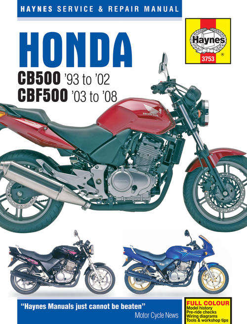 Haynes 3753 Honda CB500 and CBF500 1993 to 2008 Repair Manual