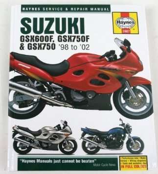 Haynes 3987 Suzuki GSX600F, GSX750F and GSX750 (1998 to 2002) Repair Manual