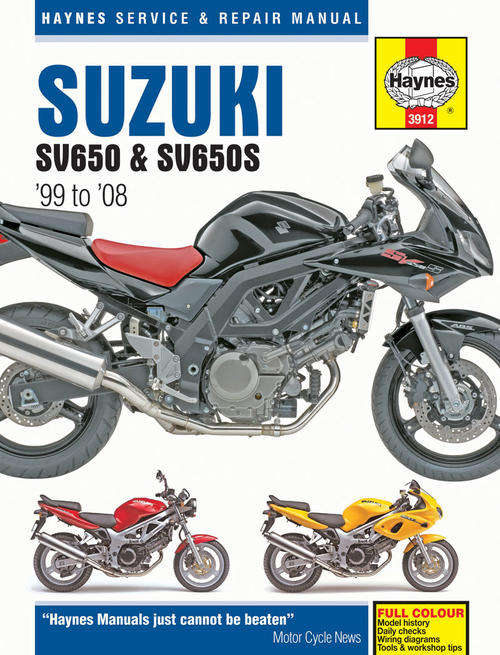 Haynes 3912 Suzuki SV650 and SV650S (1999 to 2008) Repair Manual