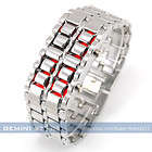 New Lava Iron Samurai Metal LED Silver Faceless Bracelet Watch