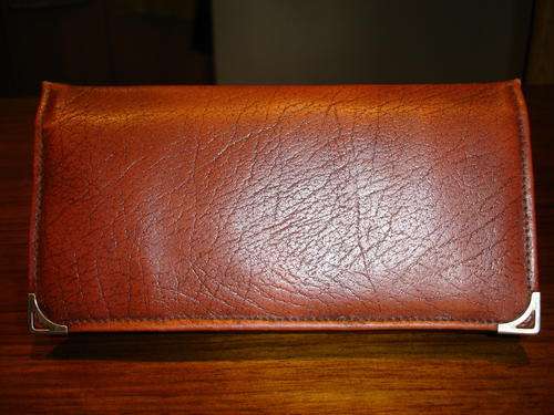 Genuine Oxblood Leather Wallet With Gold Trim (Made In Britain)