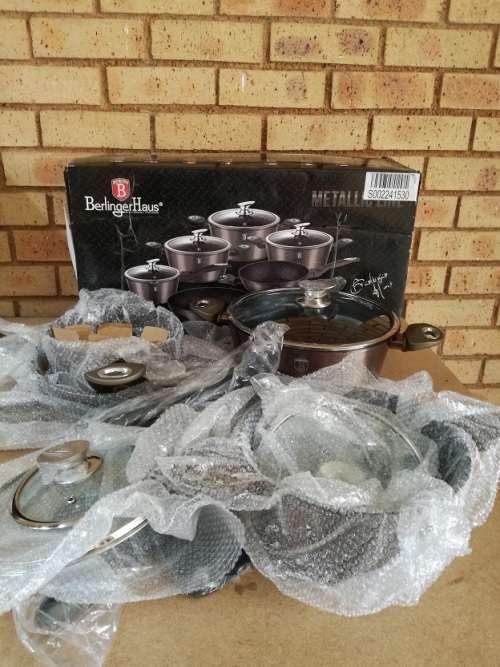 Berlinger Haus 15-Piece Metallic Line Marble Coating Cookware Set Carbon ( PLEASE READ BEFORE BIDDIN