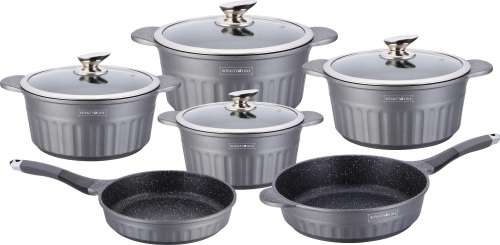 Royalty Line 10 Pieces Marble Coating Cookware Set RL-HS1010M